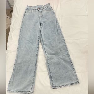 Acid Wash Wide Leg Jeans